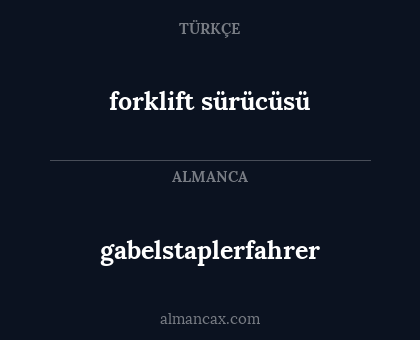 gabelstaplerfahrer - forklift sürücüsü