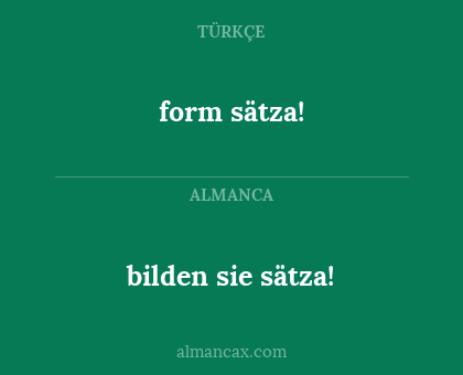 bilden sie sätza! - form sätza!