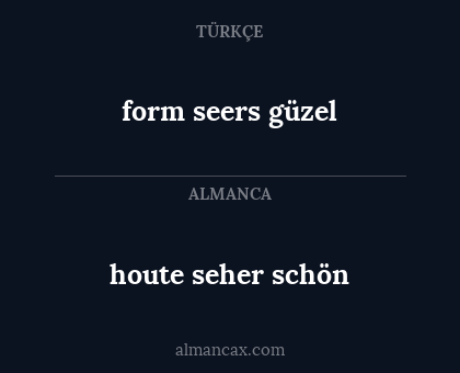 form seers güzel - houte seher schön