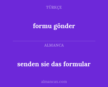 senden sie das formular - formu gönder