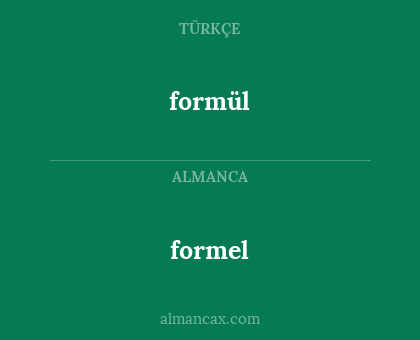 formel - formül