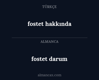 fostet darum - fostet hakkında