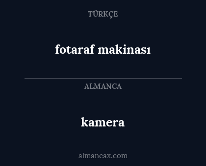 kamera - fotaraf makinası