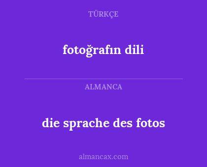 die sprache des fotos - fotoğrafın dili