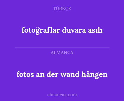 fotoğraflar duvara asılı - fotos an der wand hängen