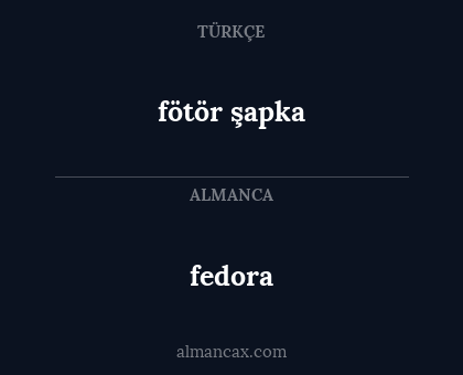 fedora - fötör şapka