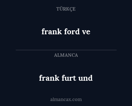 frank ford ve - frank furt und