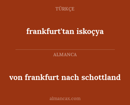 von frankfurt nach schottland - frankfurt'tan iskoçya