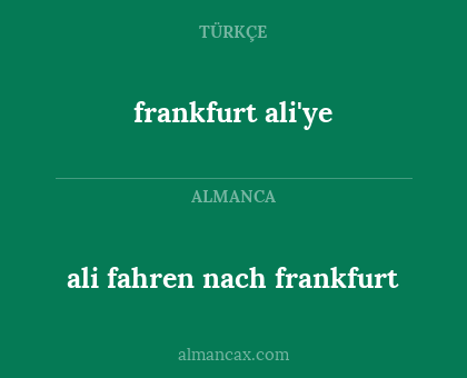 frankfurt ali'ye - ali fahren nach frankfurt
