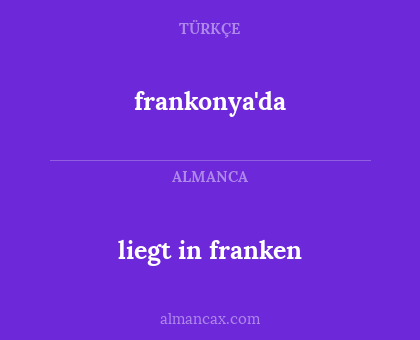frankonya'da - liegt in franken