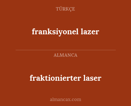 fraktionierter laser - franksiyonel lazer