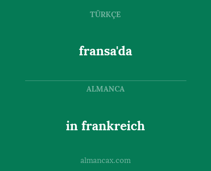 fransa'da - in frankreich