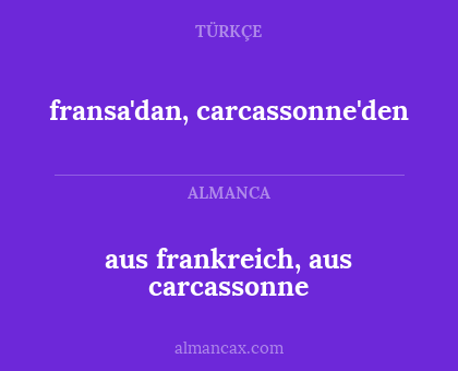 aus frankreich, aus carcassonne - fransa'dan, carcassonne'den