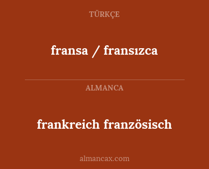 frankreich französisch - fransa / fransızca