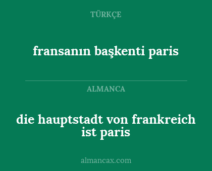 die hauptstadt von frankreich ist paris - fransanın başkenti paris