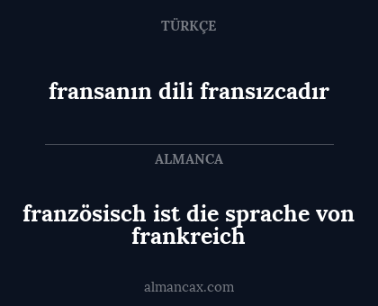 fransanın dili fransızcadır - französisch ist die sprache von frankreich