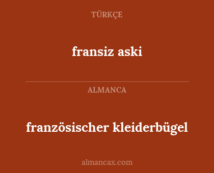 fransiz aski - französischer kleiderbügel