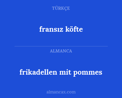 fransız köfte - frikadellen mit pommes