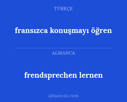 fransızca konuşmayı öğren - frendsprechen lernen