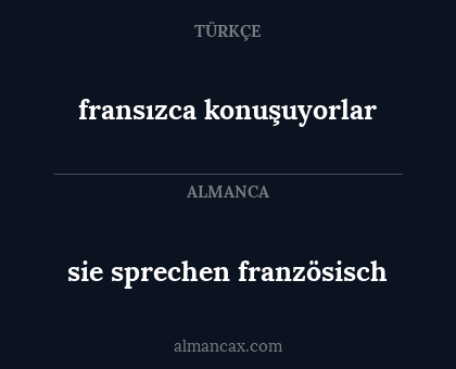 fransızca konuşuyorlar - sie sprechen französisch