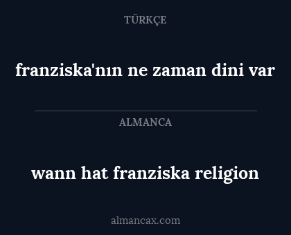 franziska'nın ne zaman dini var - wann hat franziska religion