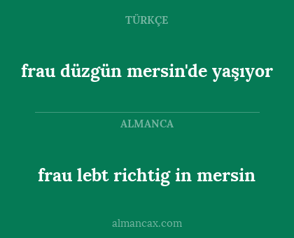 frau lebt richtig in mersin - frau düzgün mersin'de yaşıyor