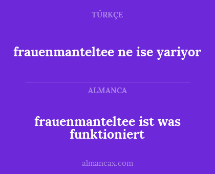 frauenmanteltee ist was funktioniert - frauenmanteltee ne ise yariyor