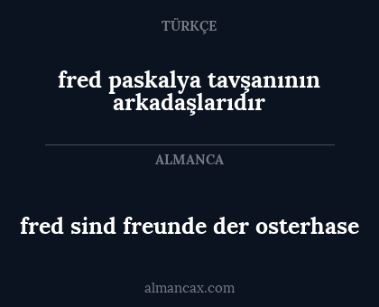fred paskalya tavşanının arkadaşlarıdır - fred sind freunde der osterhase