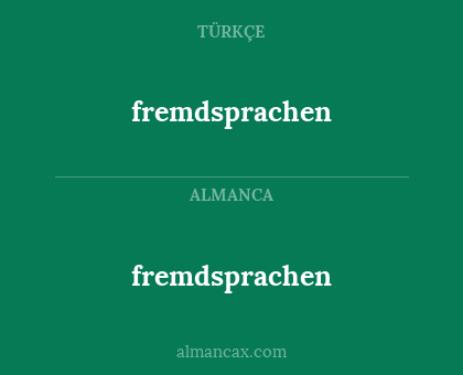 fremdsprachen - fremdsprachen
