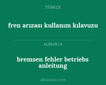 fren arızası kullanım kılavuzu - bremsen fehler betriebs anleitung