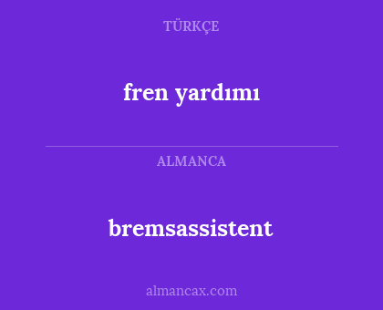 bremsassistent - fren yardımı