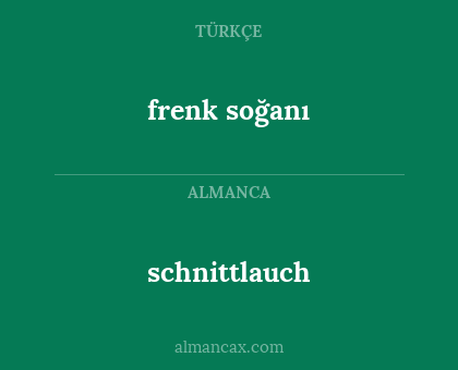 schnittlauch - frenk soğanı