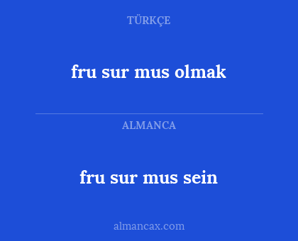 fru sur mus sein - fru sur mus olmak