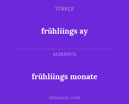 frühliings ay - frühliings monate