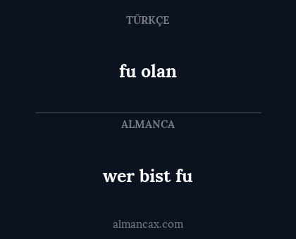 fu olan - wer bist fu