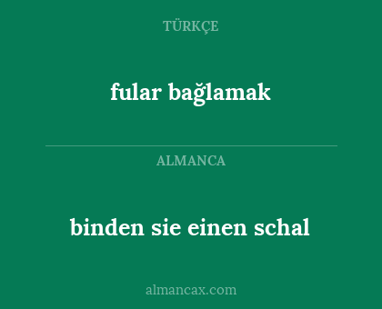 binden sie einen schal - fular bağlamak