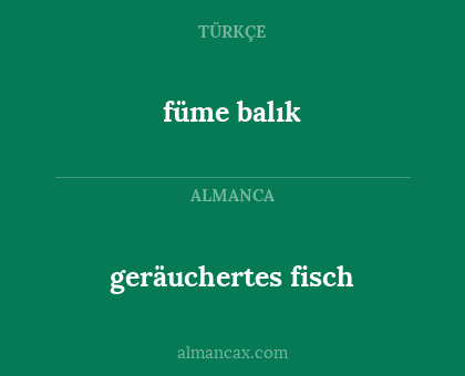geräuchertes fisch - füme balık