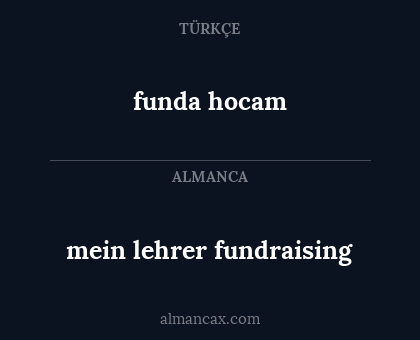 funda hocam - mein lehrer fundraising