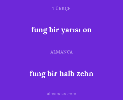 fung bir halb zehn - fung bir yarısı on