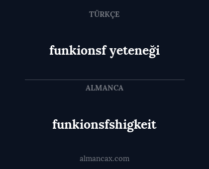 funkionsfshigkeit - funkionsf yeteneği