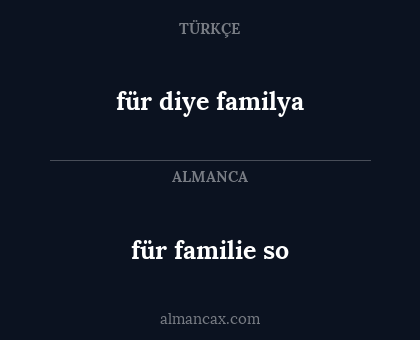 für familie so - für diye familya