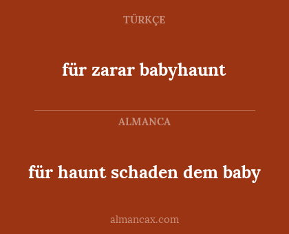 für zarar babyhaunt - für haunt schaden dem baby