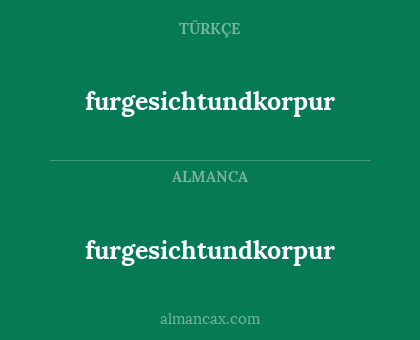 furgesichtundkorpur - furgesichtundkorpur