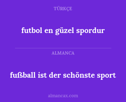 fußball ist der schönste sport - futbol en güzel spordur