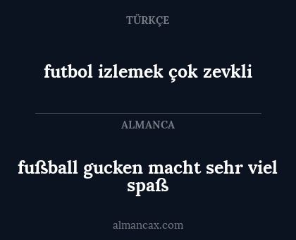 futbol izlemek çok zevkli - fußball gucken macht sehr viel spaß