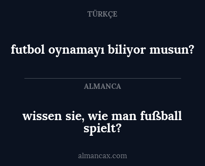 futbol oynamayı biliyor musun? - wissen sie, wie man fußball spielt?