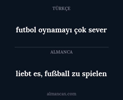 liebt es, fußball zu spielen - futbol oynamayı çok sever