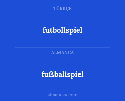 fußballspiel - futbollspiel