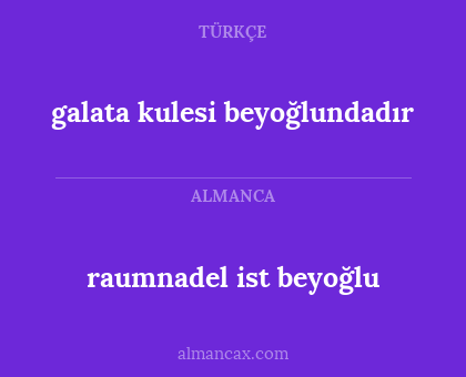 raumnadel ist beyoğlu - galata kulesi beyoğlundadır