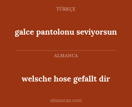 welsche hose gefallt dir - galce pantolonu seviyorsun